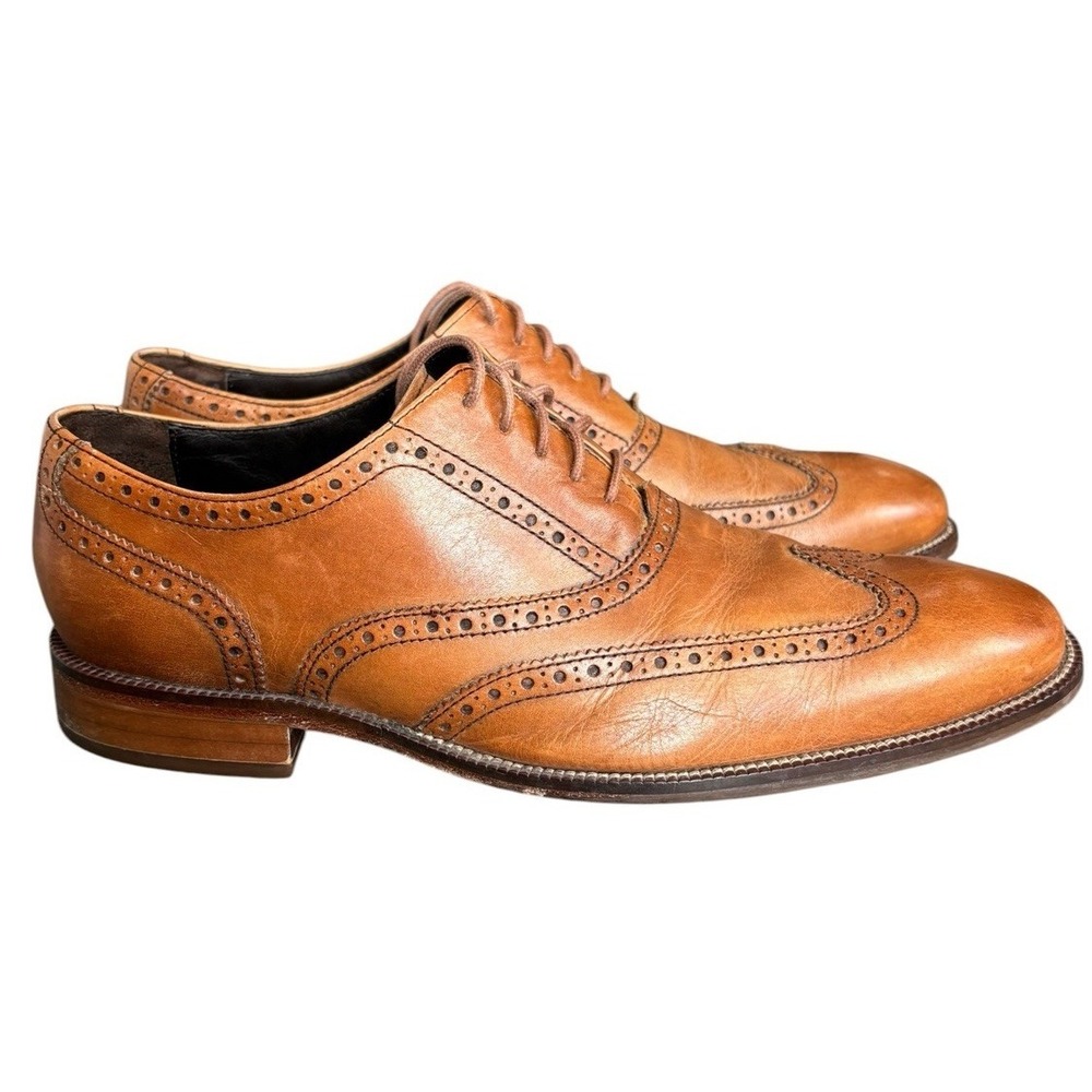 Cole Haan Cambridge Oxford Wing Tip Dress Shoes British Tan Men's Size 10.5 - Picture 4 of 8